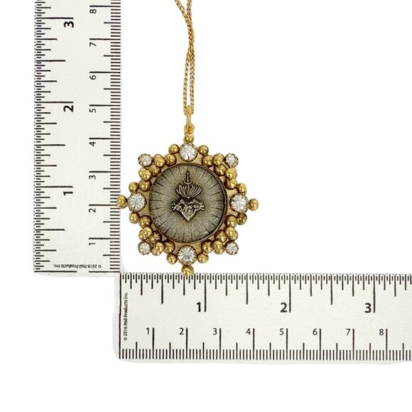 VIRGINS SAINTS & ANGELS VSA Cloister Sacred Heart Charm Necklace in Gold - Picture 8 of 8